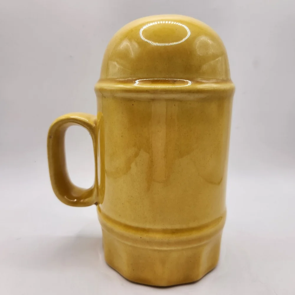 Vintage Yellow Ceramic Pottery Cheese Shaker